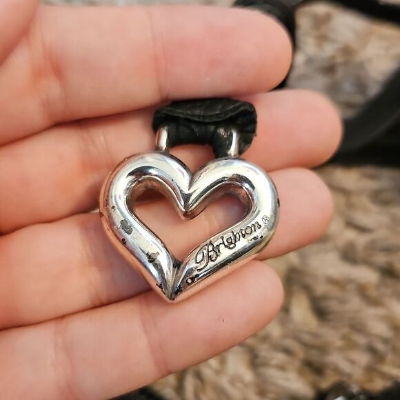 Brighton Black & Brown Leather Crossbody Bag | Adjustable Strap | 11"x7.5"x3" - Picture 6 of 15